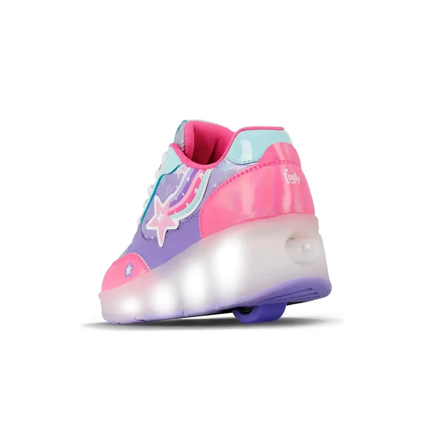 Imagen 2 de 3 de Zapatillas Footy Star Con Rueda-ROSA/CELESTE/VIOLETA