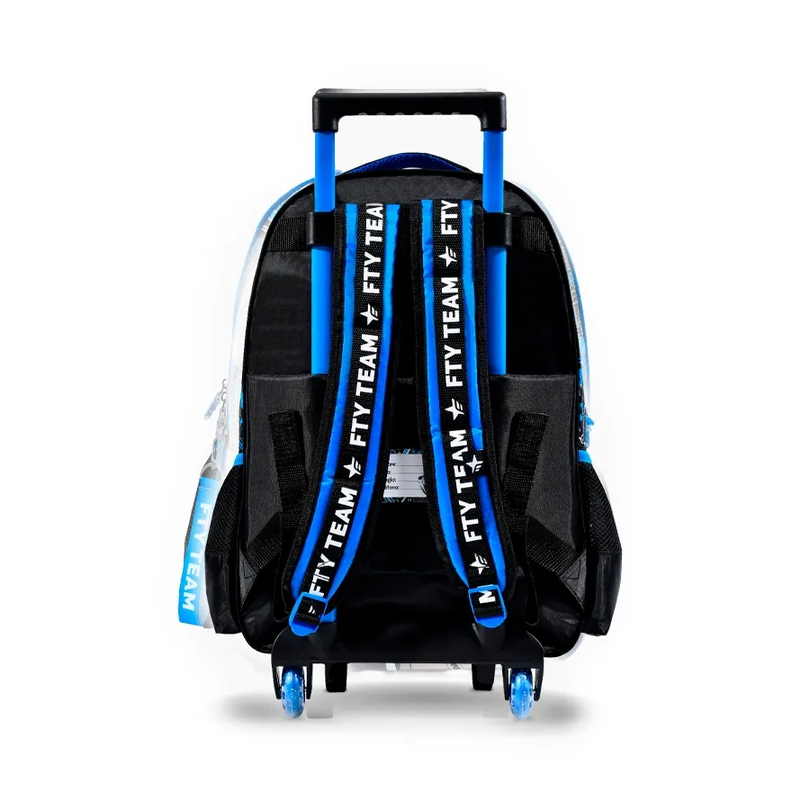 Imagen 1 de 2 de Mochila Footy C/Carro 18" Play-NEGRO/AZUL