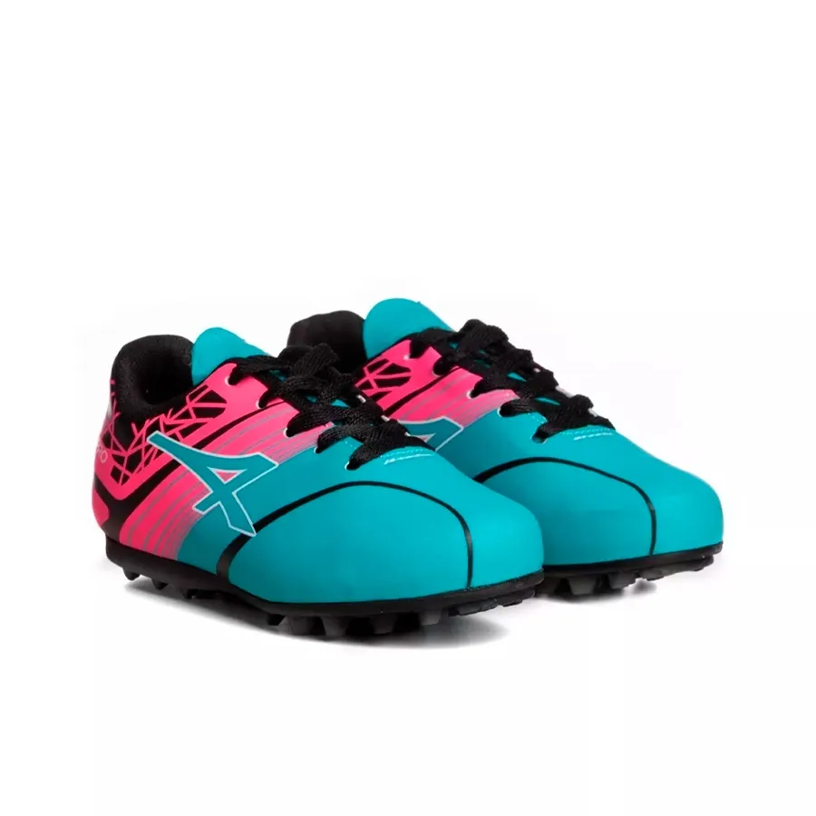 Imagen 2 de 7 de Botines Athix Stamina Kids Tf 47-TURQUESA/ROSA