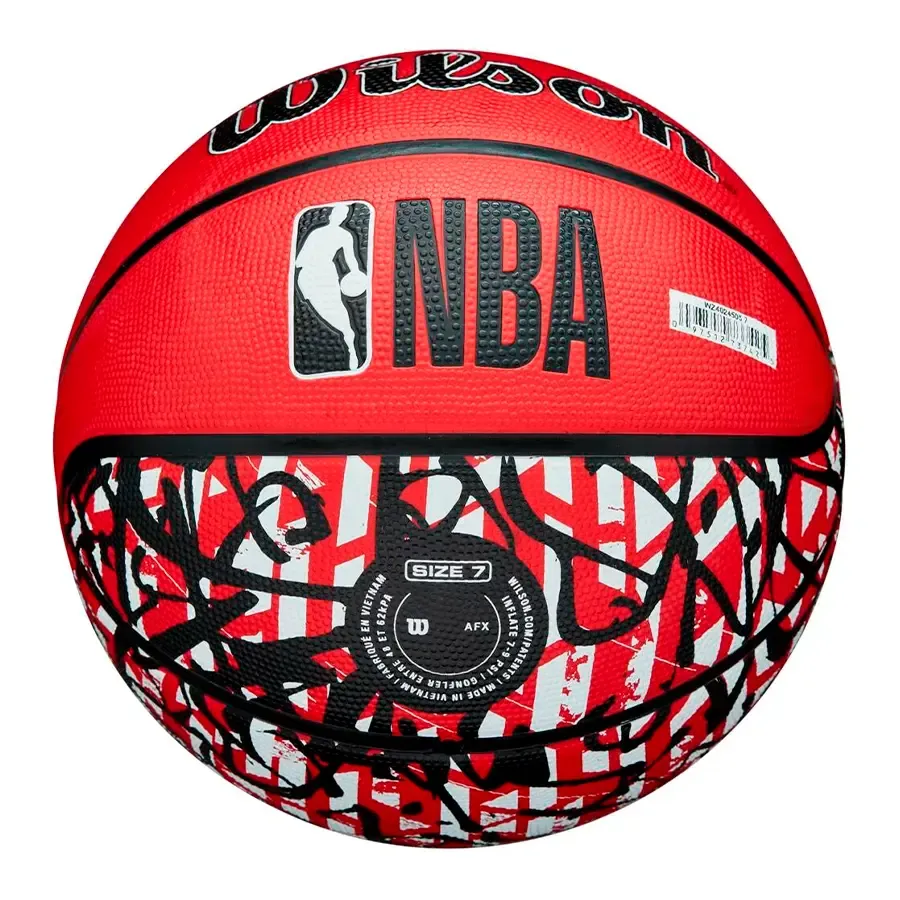 Imagen 4 de 6 de Pelota Wilson Graffiti Chi Bulls 7-ROJO/NEGRO