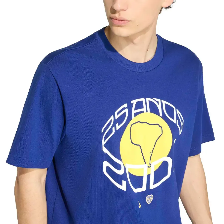 Imagen 2 de 5 de Remera adidas Boca Juniors 25 Aniversario Bicampeón 2001-AZUL/AMARILLO