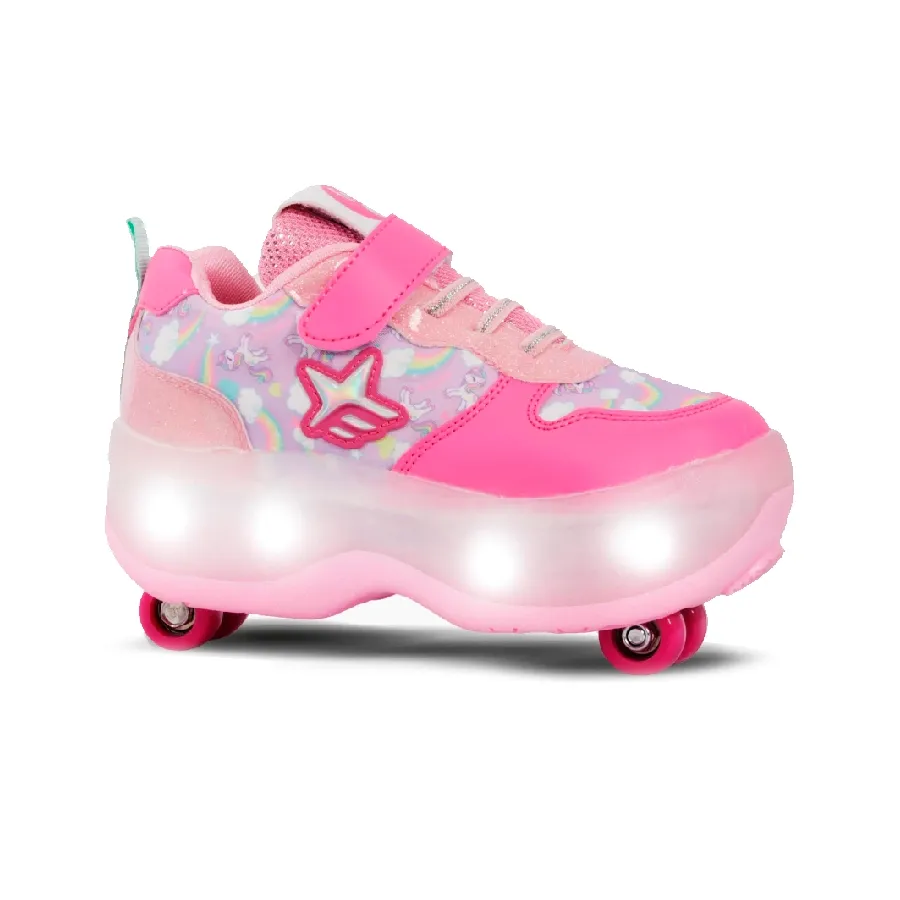 Imagen 0 de 3 de Zapatillas Footy Roll Rainbow con Ruedas+Luz Led-FUCSIA/LILA/ROSA