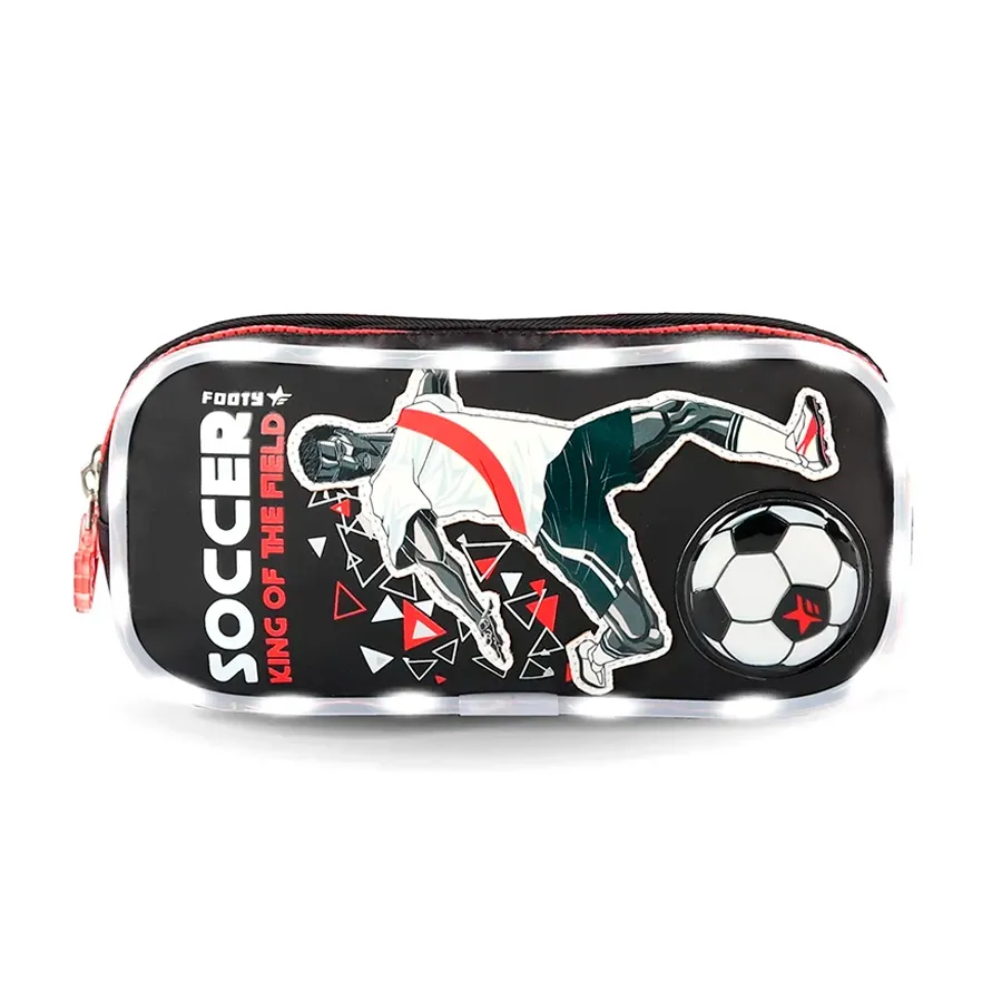 Imagen 0 de 2 de Cartuchera con Led Footy Dynamic Fotball-NEGRO/ROJO/BLANCO