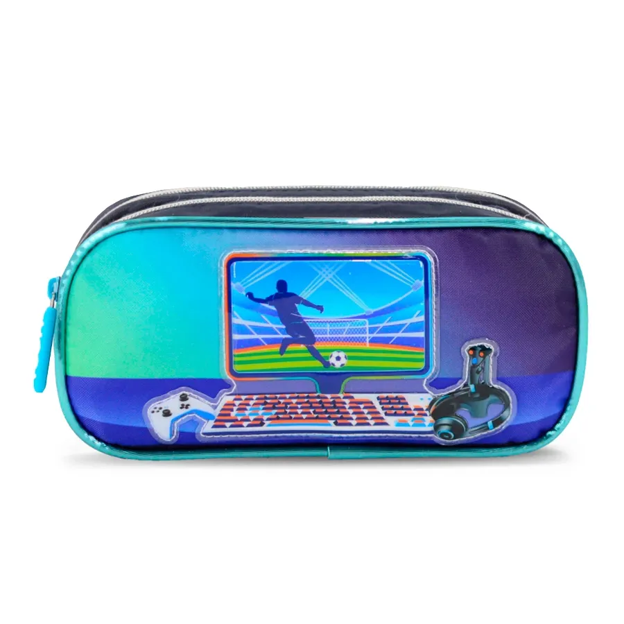 Imagen 0 de 2 de Cartuchera Footy Pro Gamer 26-VERDE/NEGRO