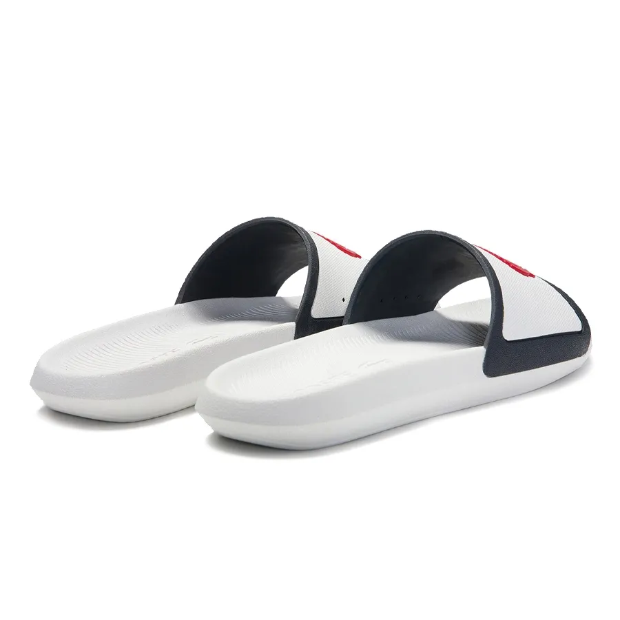 Imagen 2 de 5 de Ojotas Lacoste Croco Slide Tri3 Cma-BLANCO/MARINO/ROJO