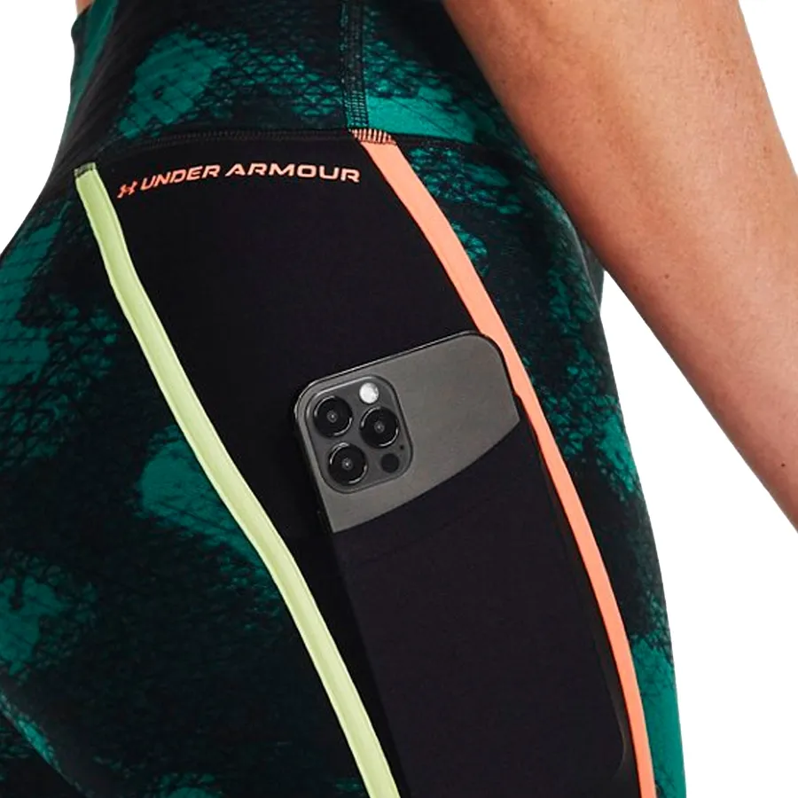 Imagen 2 de 3 de Calza Under Armour Project Rock Heat Gear-NEGRO/VERDE/NARANJA