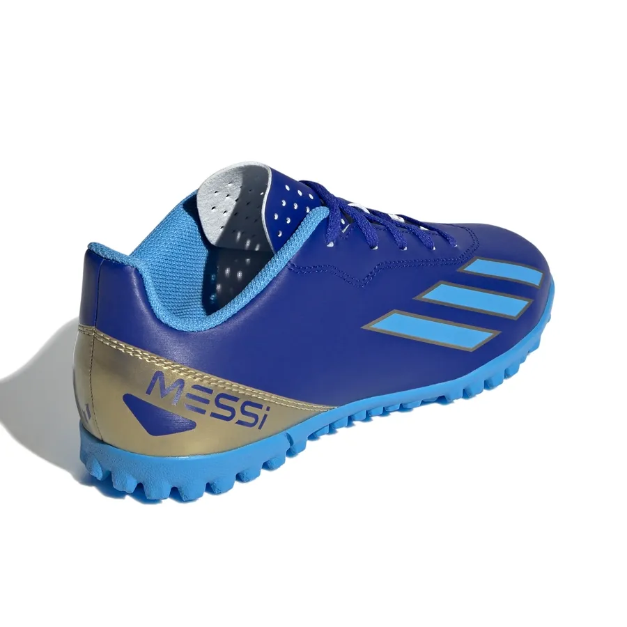 Imagen 5 de 6 de Botines adidas X Crazyfast Club Tf J Messi-AZUL/CELESTE/DORADO