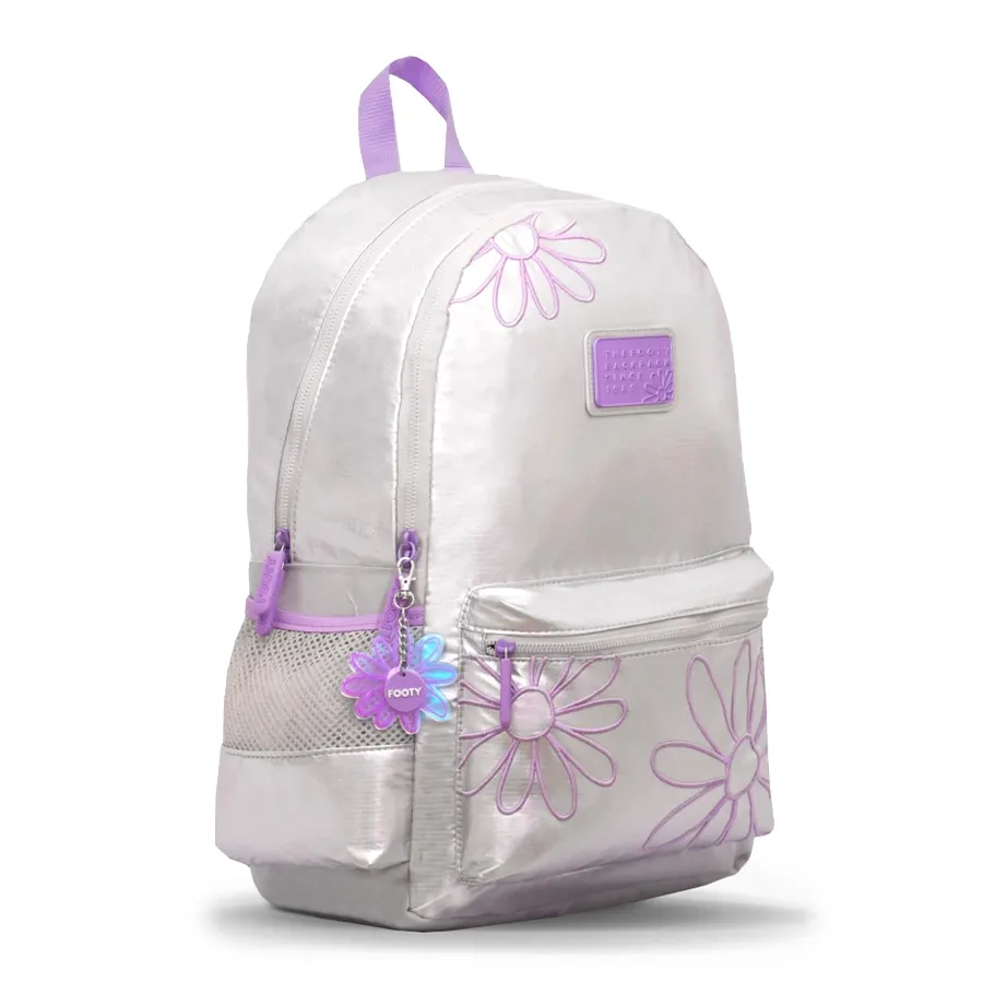Imagen 1 de 3 de Mochila Espalda 18" Daisy-PLATA/LILA