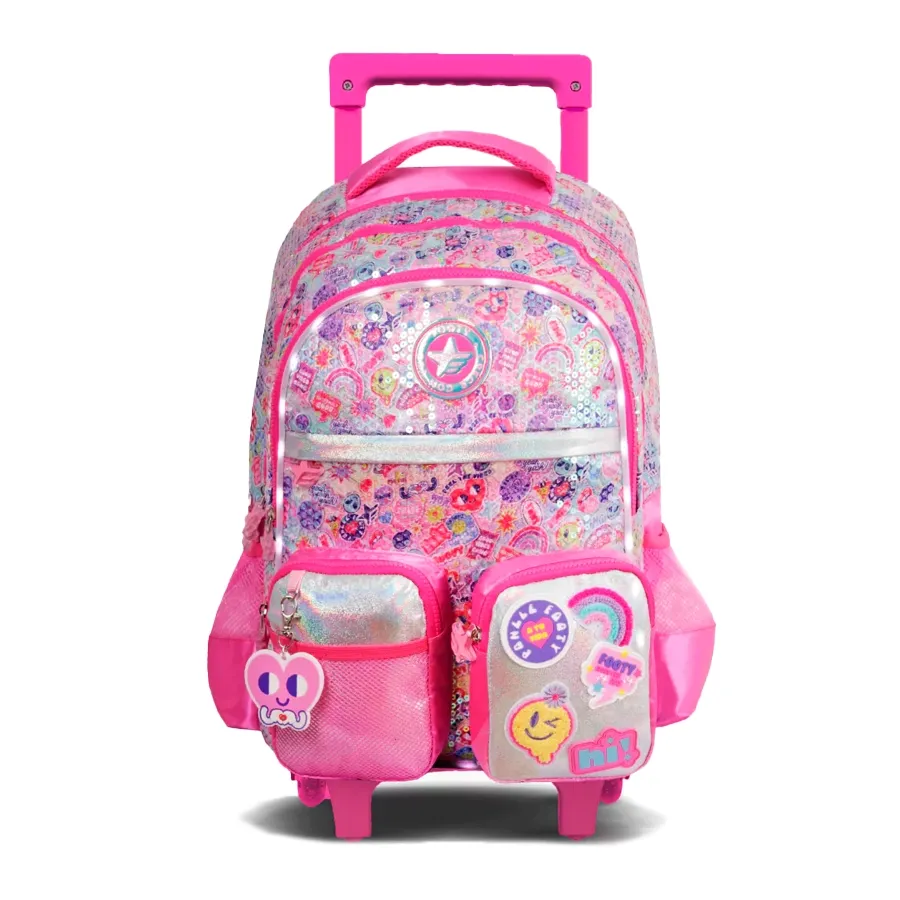 Imagen 0 de 2 de Mochila Carro 18 C/Luz Magic Patch-ROSA/BLANCO