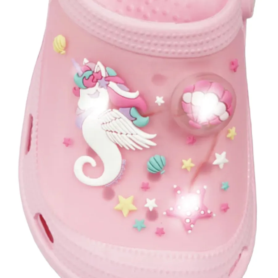 Imagen 3 de 4 de Sandalias Footy clogs Con Luces Unicornio 25-ROSA/BLANCO