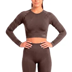 Top Kamp Kalma Crop Manga Larga Seamless