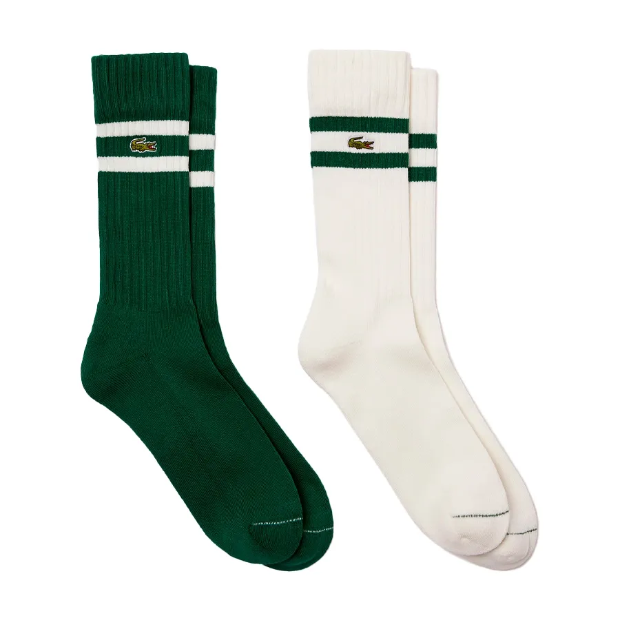 Imagen 0 de 2 de Medias Lacoste De Algodón Acanalado-VERDE/BLANCO