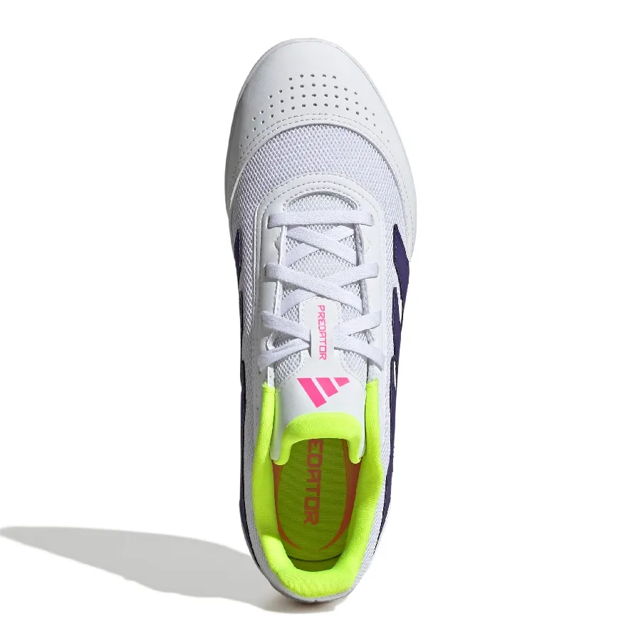 Imagen 3 de 7 de Botines adidas Predator Club In-BLANCO/PURPURA/AMARILLO FLUOR