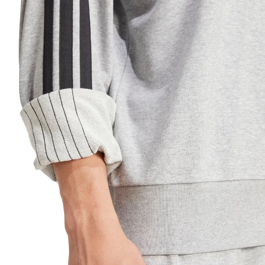 Imagen 4 de 5 de Buzo adidas Essentials 3 Stripes-GRIS/NEGRO