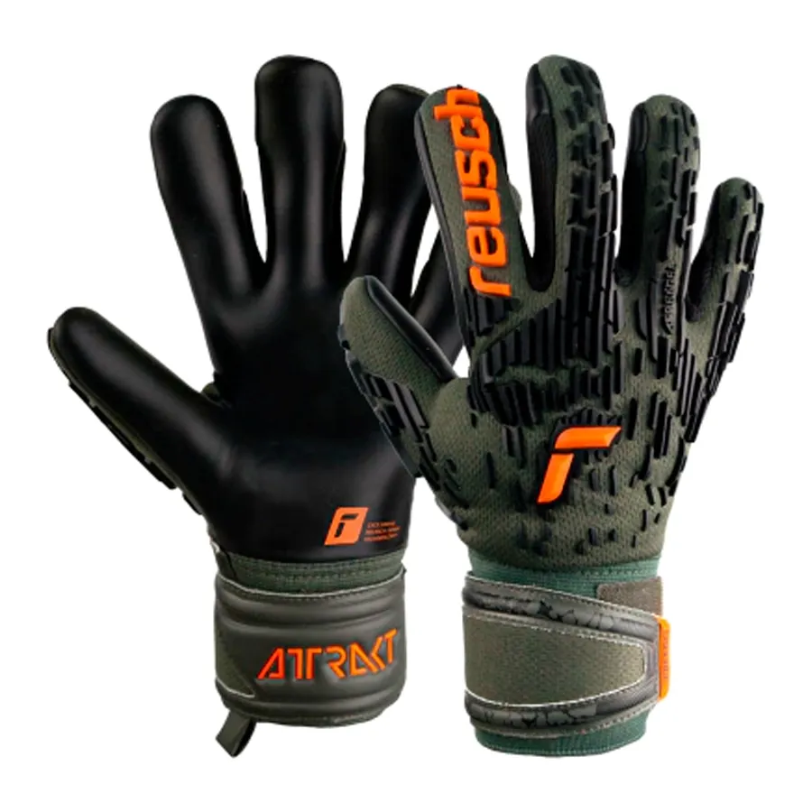 Imagen 0 de 4 de Guantes Reusch Attrakt Freegel-VERDE MUSGO/NARANJA