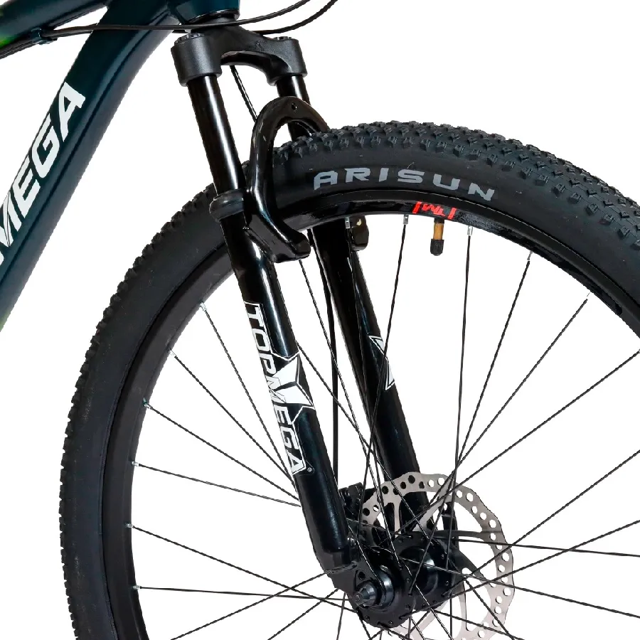 Imagen 7 de 9 de TopMega Mountain Bike Sunshine Aluminio R29 21vel-VERDE/LIMA