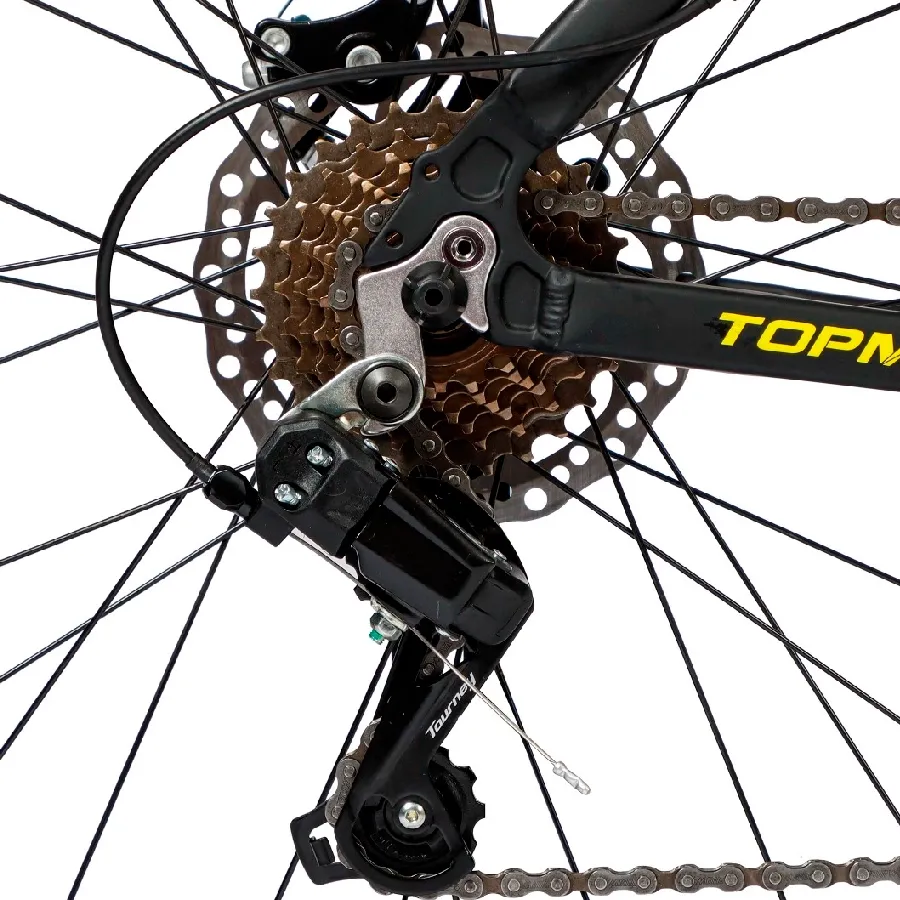 Imagen 6 de 8 de TopMega Mountain Bike Regal Aluminio R29 21vel-NEGRO/VERDE/CELESTE/AMARILLO
