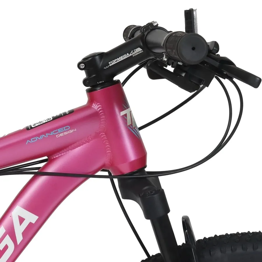 Imagen 2 de 8 de TopMega Mountain Bike Sunshine Aluminio R29 21vel-CELESTE/FUCSIA