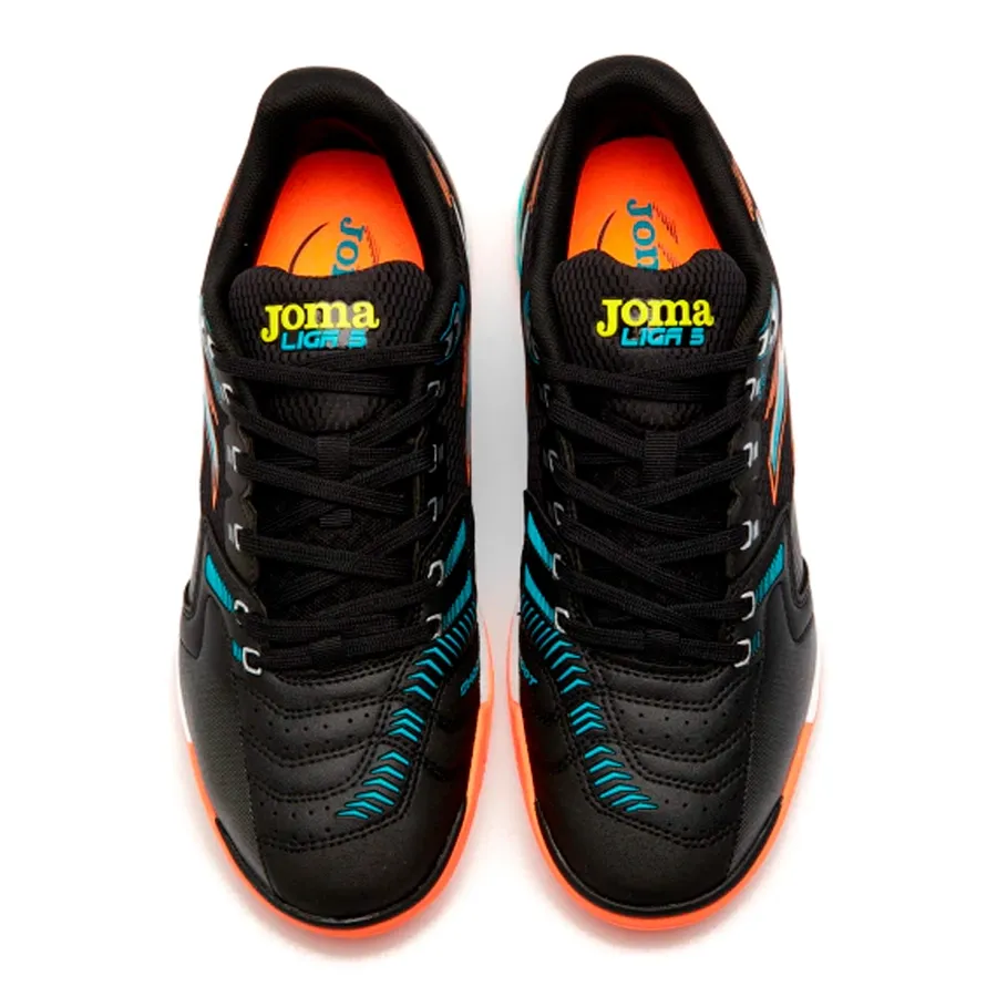 Imagen 4 de 6 de Botines Joma Liga 5 In-NEGRO/NARANJA/PLATA