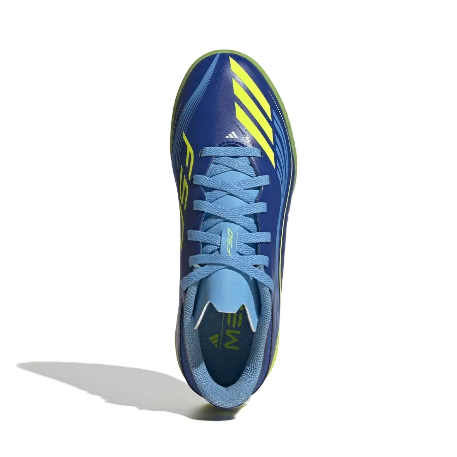 Imagen 3 de 7 de Botines adidas F50 Messi League-AZUL FRANCIA/AMARILLO FLUOR/CELESTE