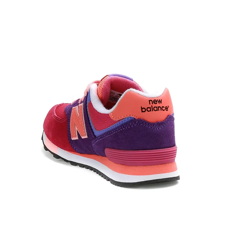 Imagen 2 de 4 de Zapatillas New Balance 574 Pregrade-VIOLETA/FUCSIA/NARANJA FLUOR