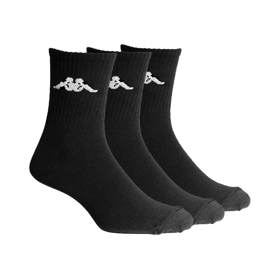 Imagen 0 de 2 de Medias Kappa Quarter High Socks X 3-NEGRO/BLANCO