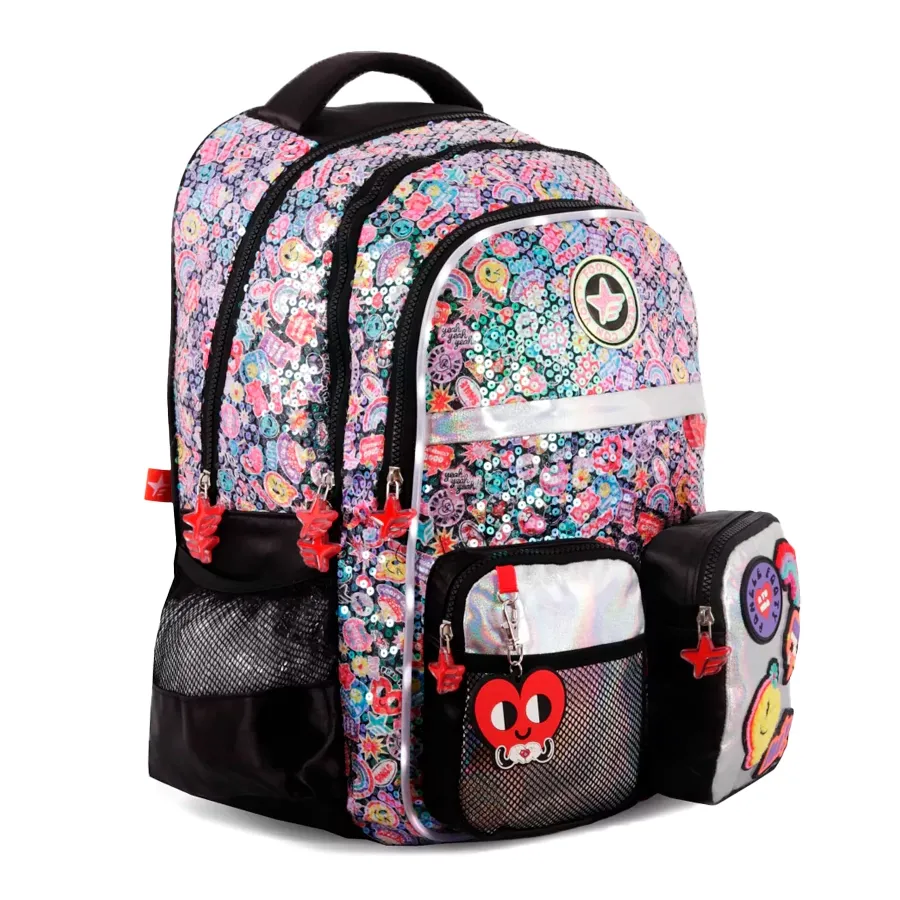 Imagen 1 de 2 de Mochila Espalda Footy 18 C/Luz Magic Path-NEGRO/ROJO