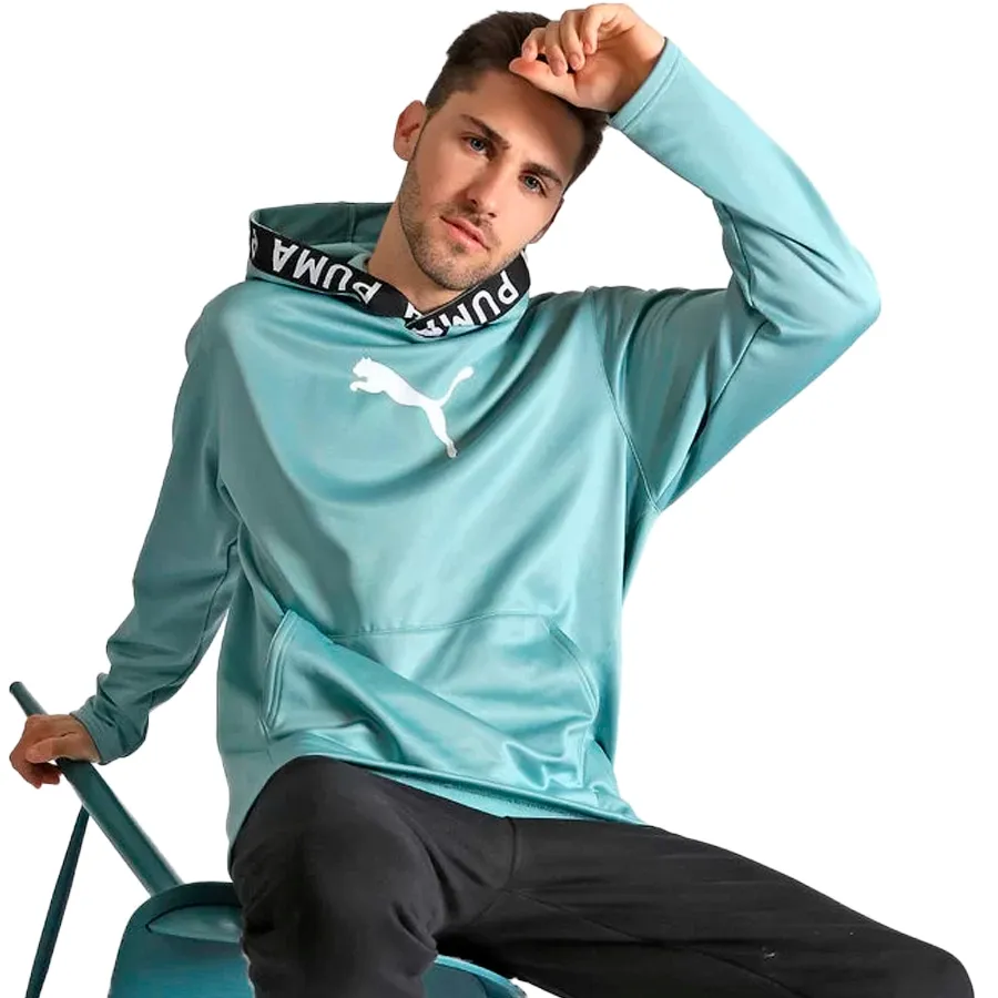 Imagen 3 de 4 de Buzo Puma Train Power Fleece-VERDE AGUA