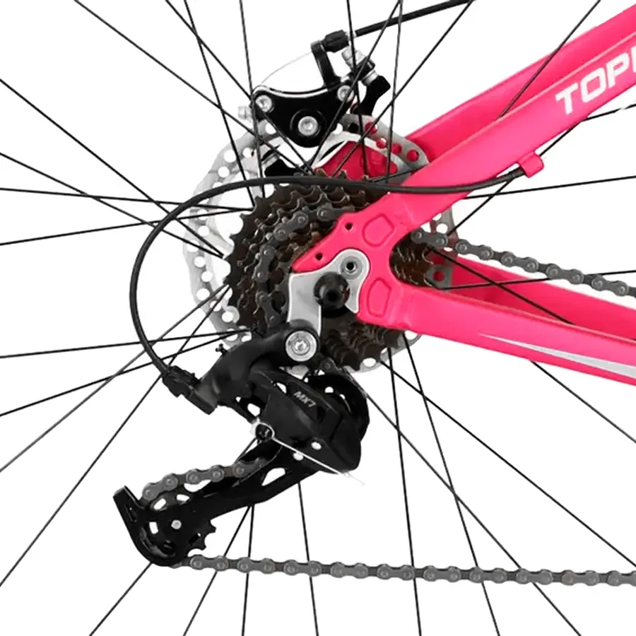 Imagen 2 de 5 de Bicicleta Mtb TopMega Flamingo R29 21 Vel-FUCSIA/BLANCO