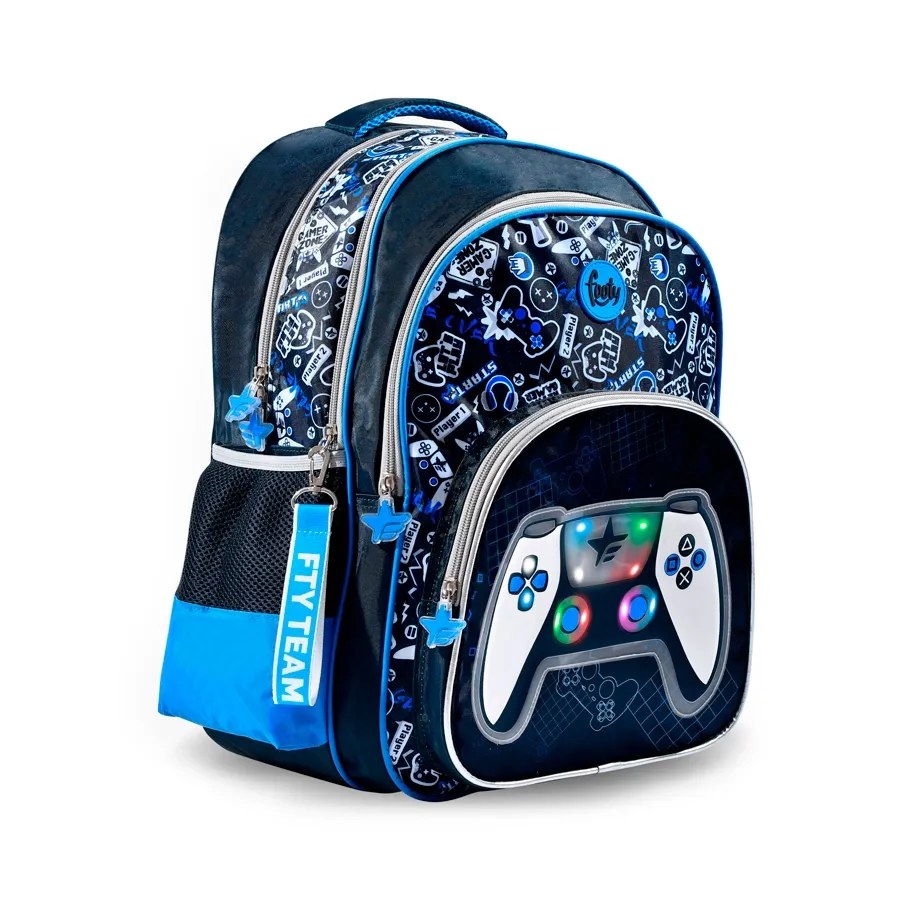 Imagen 1 de 2 de Mochila Footy Espalda 18" Joystick-MARINO/GRIS/AZUL