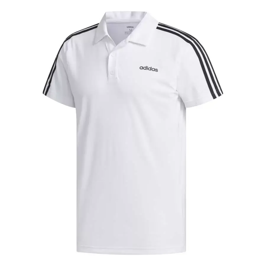 Imagen 2 de 3 de Remera adidas Chomba Designed 2 Move 3 Stripes-BLANCO/NEGRO