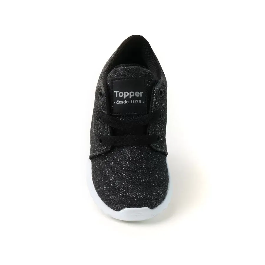 Imagen 1 de 4 de Zapatillas Topper Pola Glitter Bebe-NEGRO