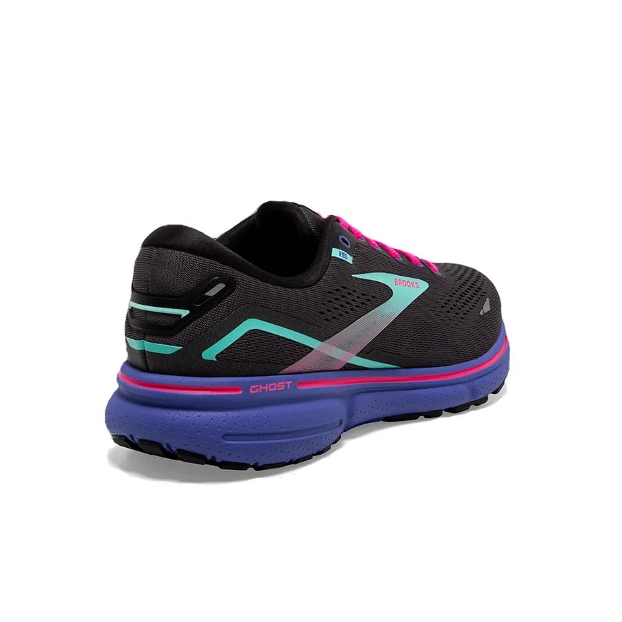 Imagen 3 de 5 de Zapatillas Brooks Ghost 15-NEGRO/FUCSIA/VIOLETA