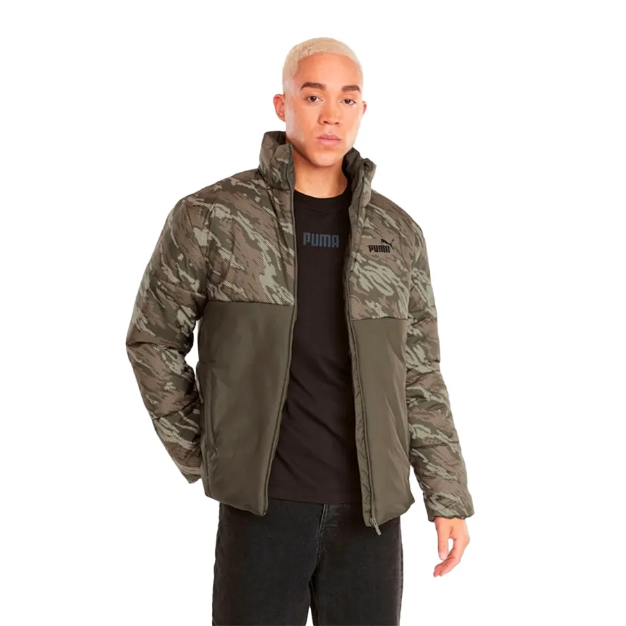Imagen 2 de 4 de Campera Puma Ess + Padded Aop-VERDE MILITAR
