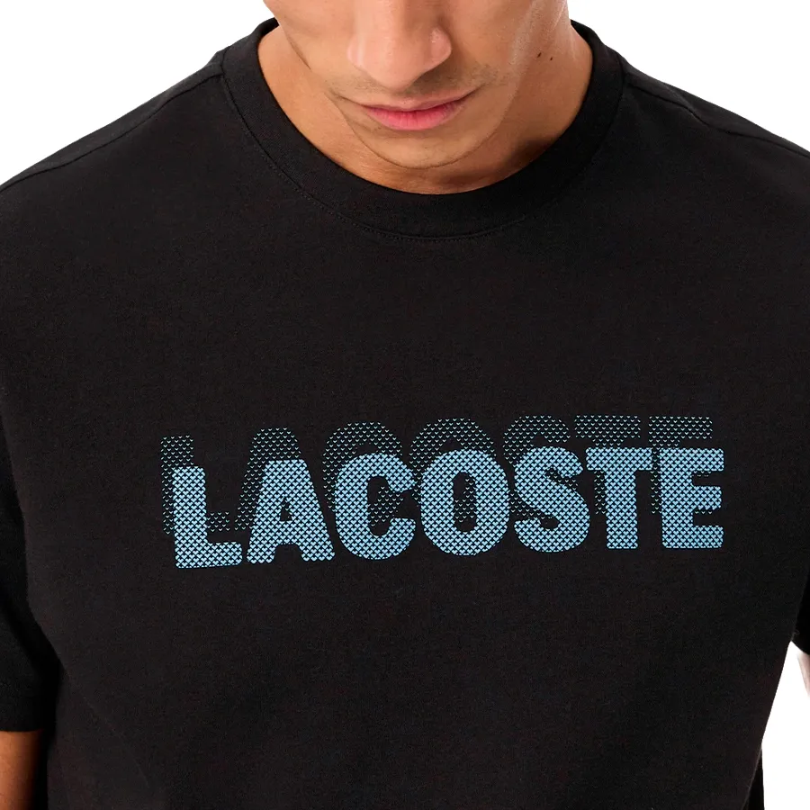 Imagen 3 de 7 de Remera Lacoste Tee Ultra Dry-NEGRO/CELESTE