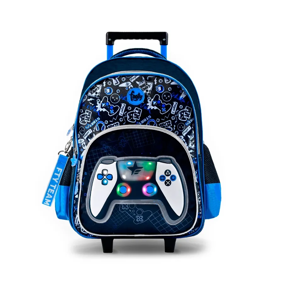 Imagen 0 de 2 de Mochila Footy C/Carro 18" Joystick-MARINO/GRIS/AZUL