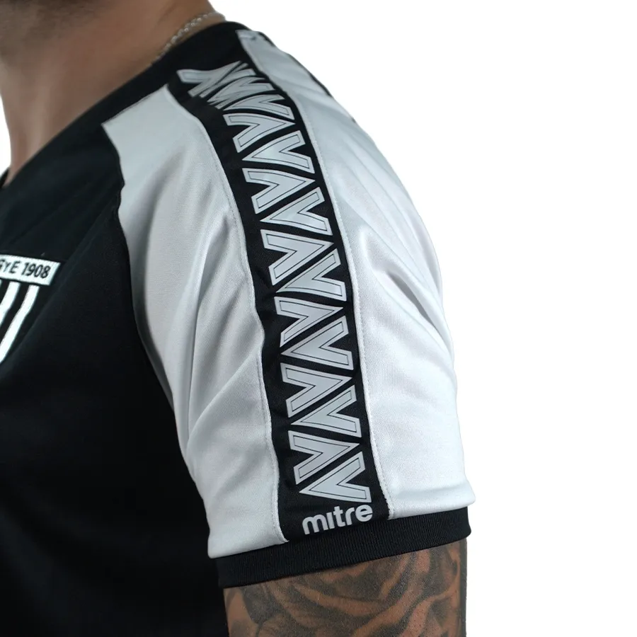 Imagen 3 de 5 de Remera Mitre Striker Gye 25-NEGRO/BLANCO