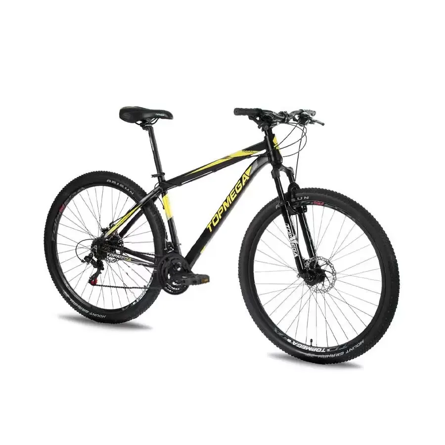 Imagen 0 de 5 de Bicicleta Mtb TopMega Regal Alum R29 21 Vel-NEGRO/AMARILLO