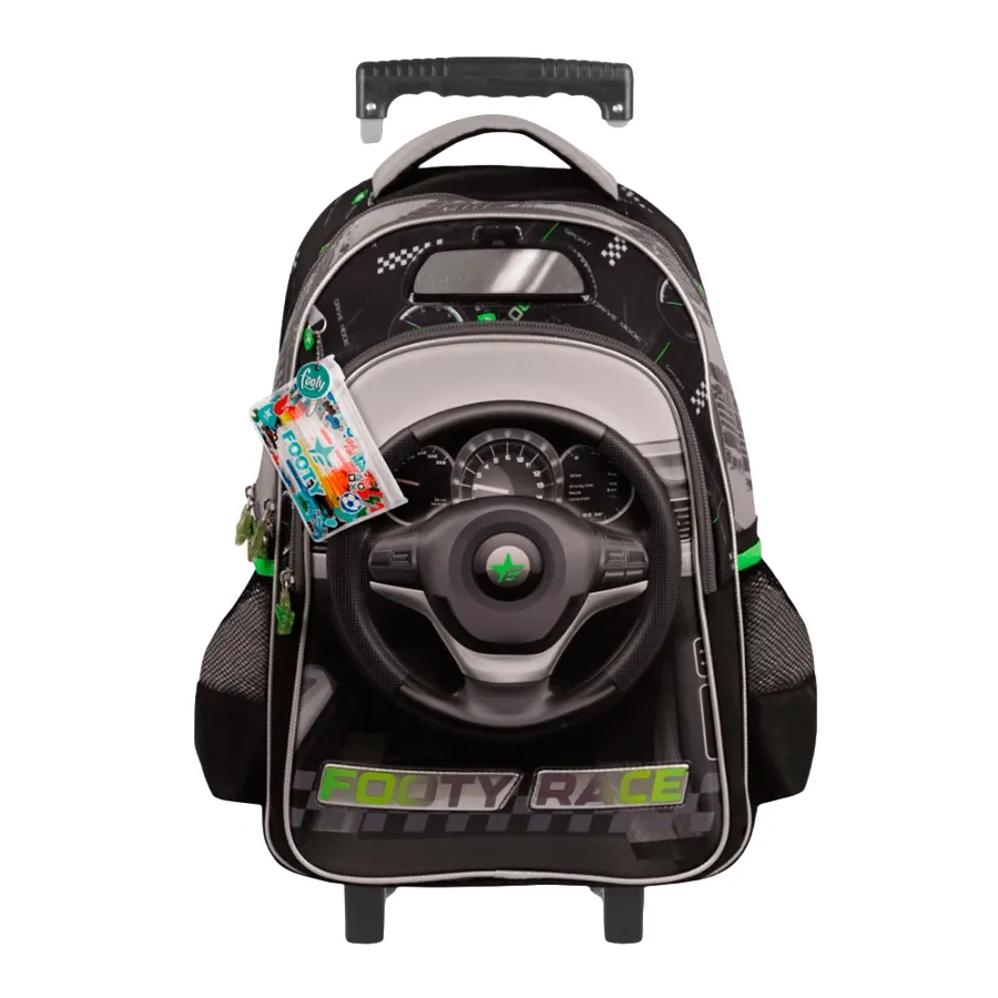 Imagen 0 de 2 de Mochila Footy Carro 18" F1 Race-NEGRO/GRIS/VERDE