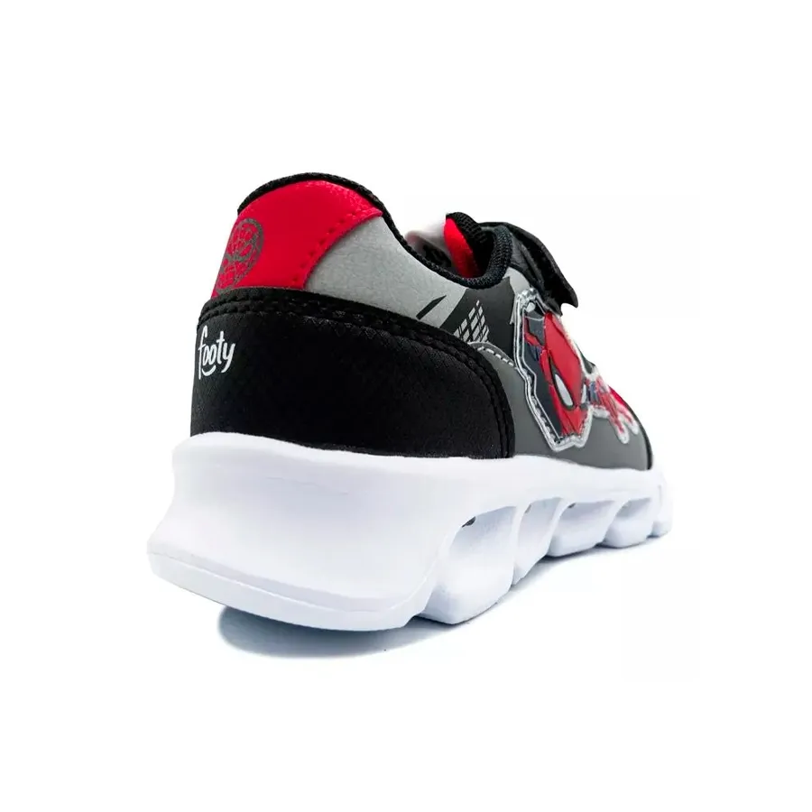 Imagen 2 de 5 de Zapatillas Footy Zapatilla Spiderman Con Luz-NEGRO/GRIS/ROJO