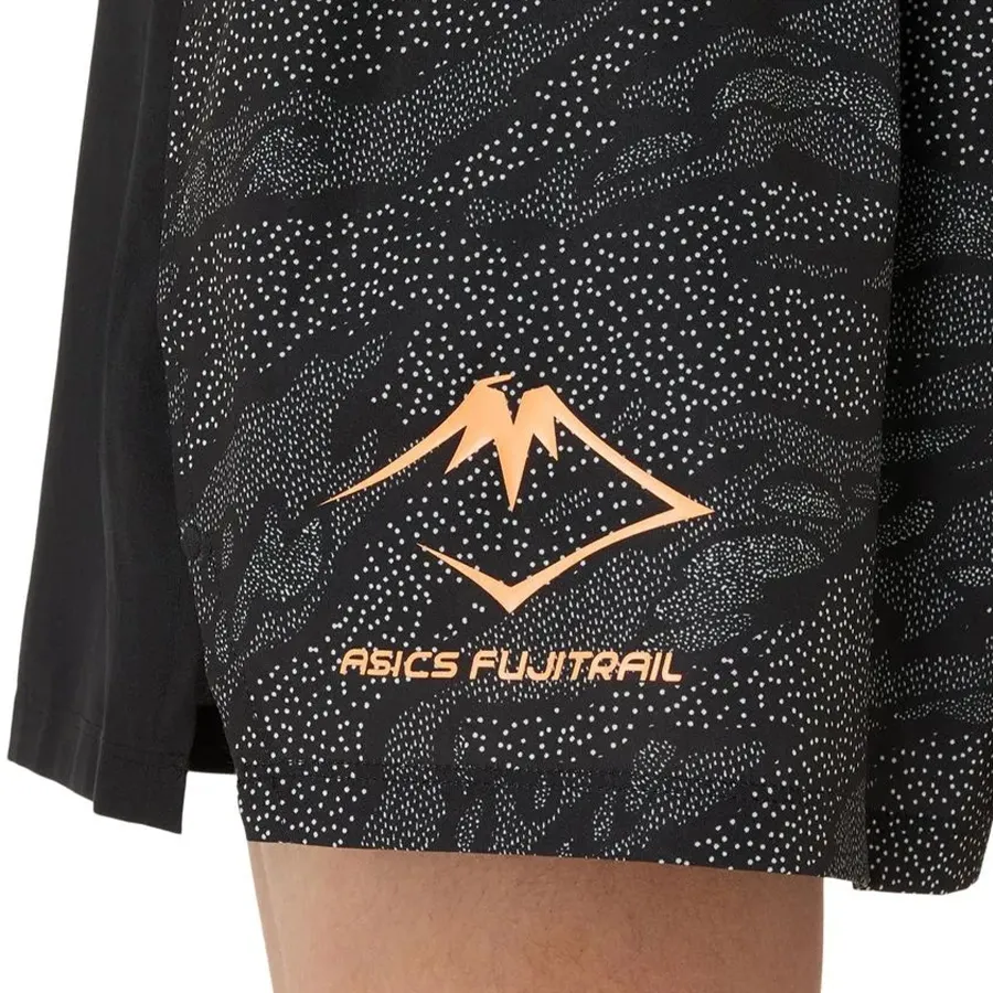 Imagen 3 de 5 de Shorts Asics Ujitrail All-Over Print 5In-NEGRO