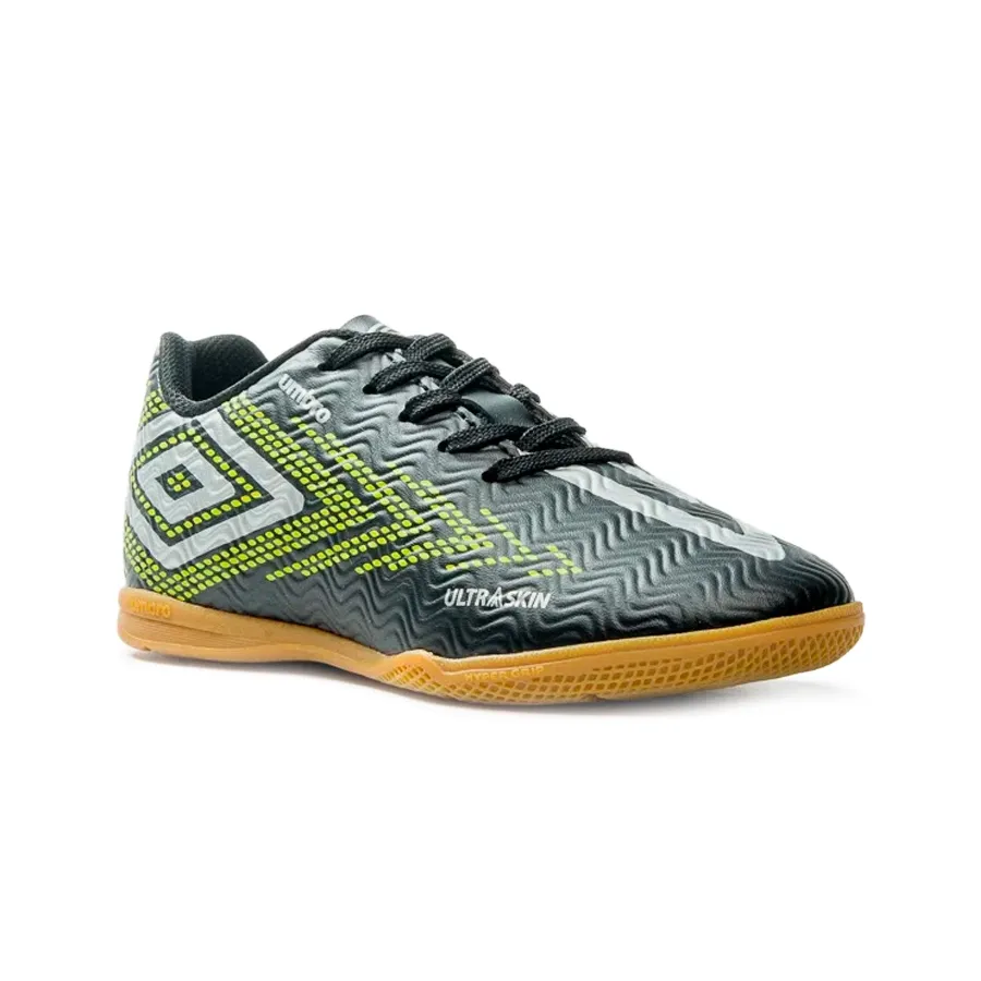 Imagen 2 de 6 de Botines Umbro Sala Ultraskin Jr-NEGRO/PLATA/LIMA