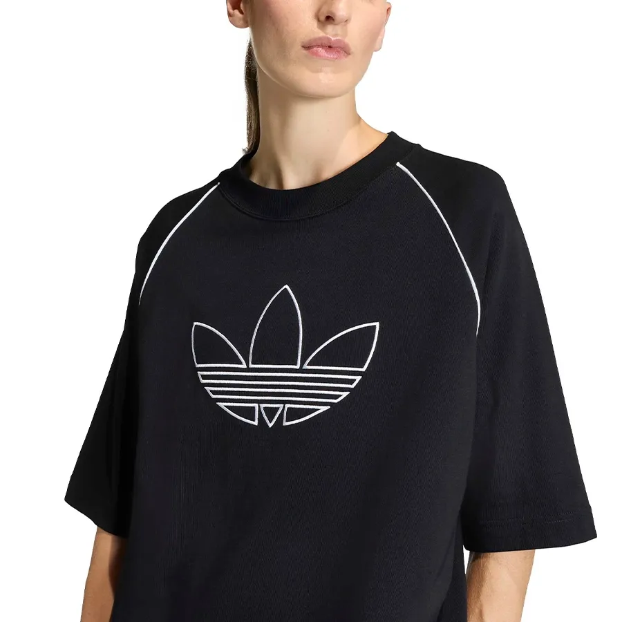 Imagen 3 de 5 de Remera adidas originals Oversize Adilenium-NEGRO/BLANCO