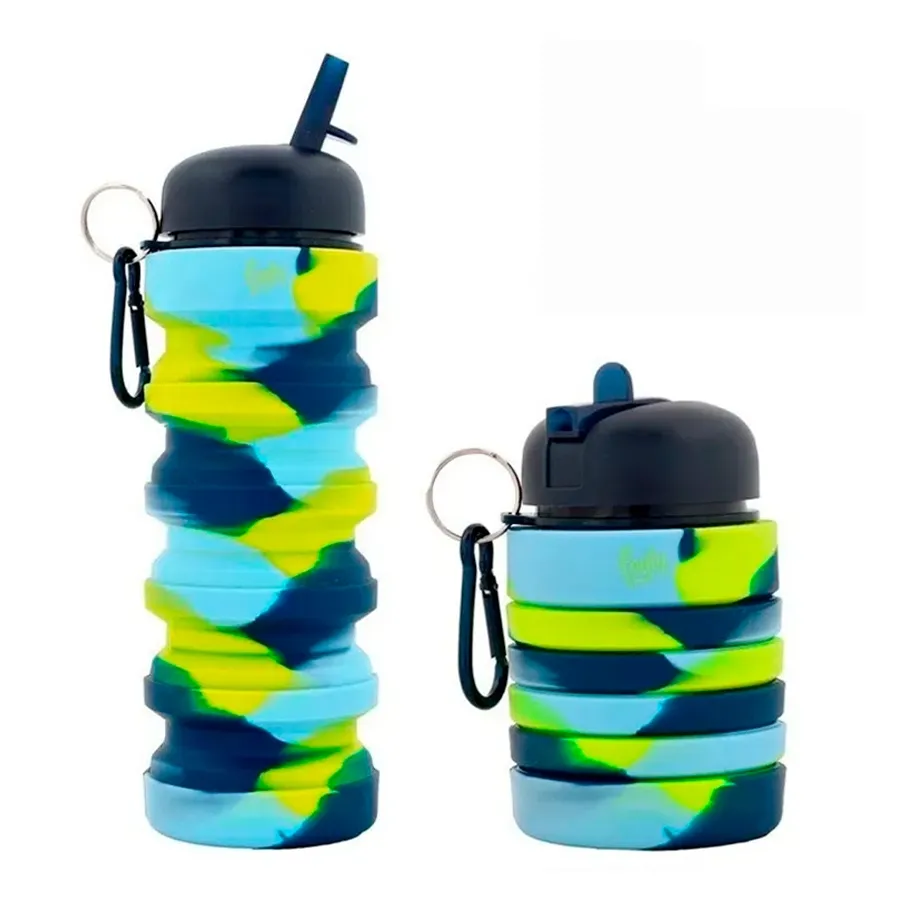Imagen 0 de 1 de Botella De Silicona Plegable Footy-MARINO/CELESTE/VERDE