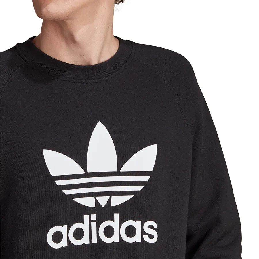 Imagen 4 de 6 de Buzo adidas originals Trefoil Crew-NEGRO/BLANCO