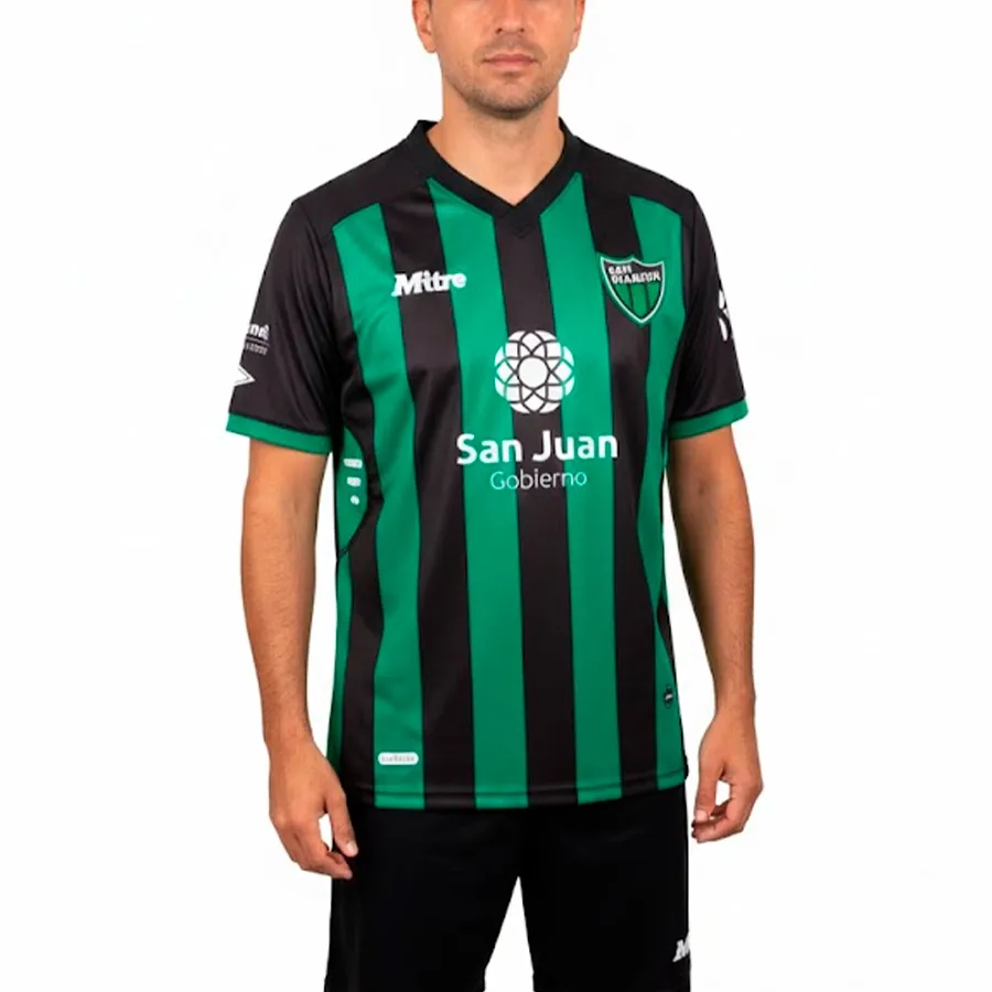 Imagen 0 de 5 de Camiseta Mitre Oficial San Martin de San Juan-VERDE/NEGRO