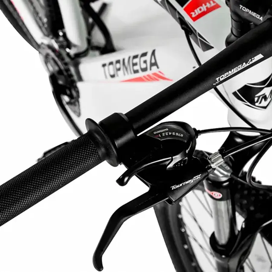 Imagen 5 de 7 de Bicicleta Mtb TopMega Thor Lite R29 24V-BLANCO/NEGRO/ROJO