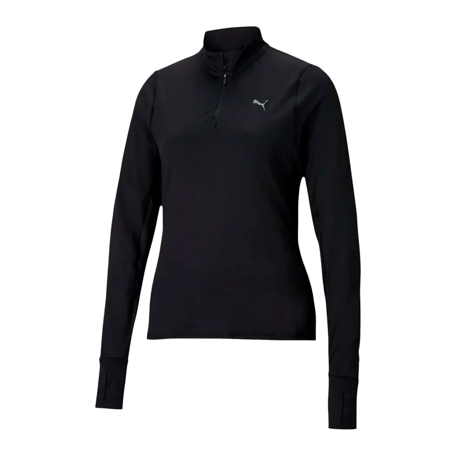 Imagen 1 de 4 de Remera Puma Run Favorite 1/4 Zip-NEGRO