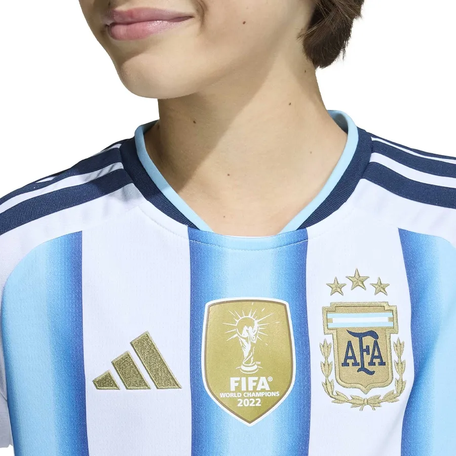 Imagen 3 de 5 de Remera adidas camiseta titular selección argentina 26-BLANCO/AZUL/CELESTE