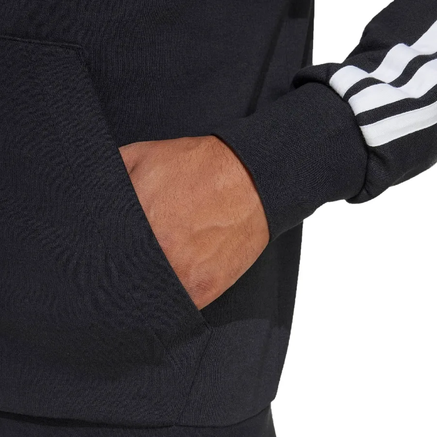 Imagen 3 de 4 de Campera adidas Essentials 3-stripes French Terry-NEGRO